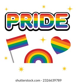 Element of pride flag. Lgbt symbol in rainbow color. Flat design