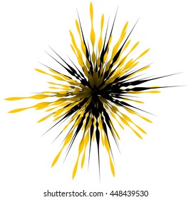 Element with random lines rays radiating. Abstract burst shape.