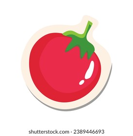 Element of raw food set in flat cartoon design. The vibrant appeal of organic food choices in this visually appealing design, emphasizing the freshness of naturally grown tomato. Vector illustration.