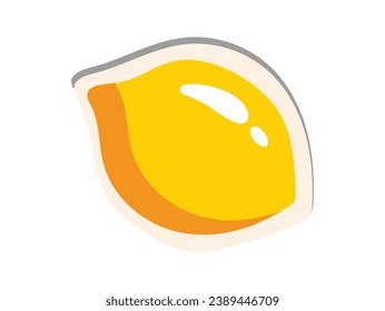 Element of raw food set in flat cartoon design. Bright lemon showcased in this visually appealing design, promoting the goodness of unprocessed, wholesome choices. Vector illustration.