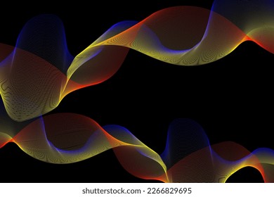 Element of red, blue and yellow strips in black background, vector illustration for websites, posters, presentations, banners, flyers