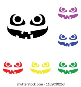 Element of scary face Halloween in multi colored icons. Premium quality graphic design icon. Simple icon for websites, web design, mobile app, info graphics on white background