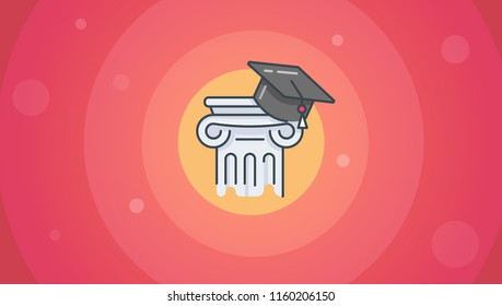 Element of science and literature. Learning. Modern vector illustration for banners, app and posts.