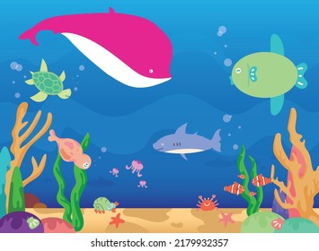 element of sea animals vector illustration