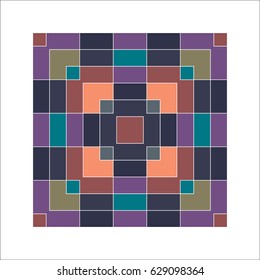 Element of a seamless vector pattern from multi-colored rectangles