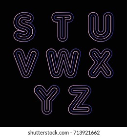 (Element) set of eight letters form letter S to letter Z, letter flat design