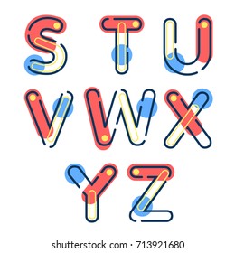 (Element) set of eight letters form letter S to letter Z, letter flat design