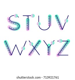 (Element) set of eight letters form letter S to letter Z, letter flat design