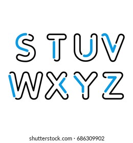 (Element) set of eight letters letter flat design