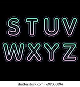 (Element) set of eight letters, letter flat design