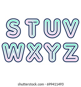 (Element) set of eight letters, letter flat design