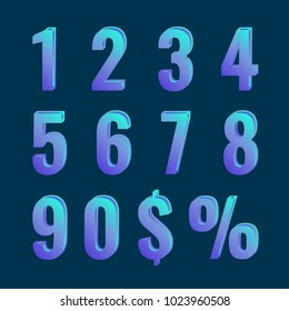 (Element) set of ten numbers form zero to nine, number design