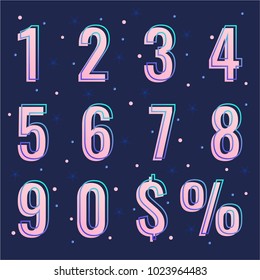 (Element) set of ten numbers form zero to nine, number design