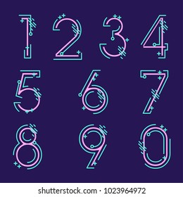 (Element) set of ten numbers form zero to nine, number design