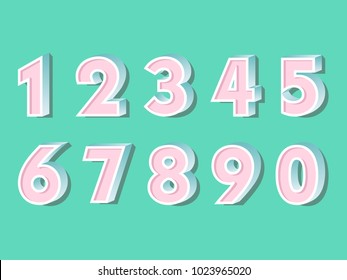 (Element) set of ten numbers form zero to nine, number design