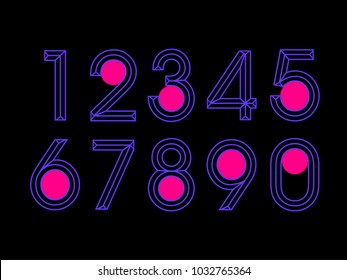 (Element) set of ten numbers form zero to nine, number flat design