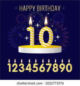 (Element) set of ten numbers form zero to nine, number design