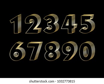 (Element) set of ten numbers form zero to nine, number design