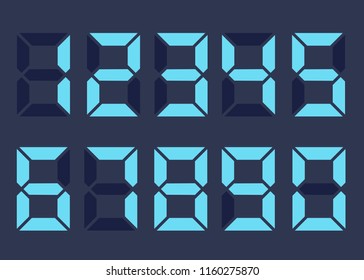 (Element) set of ten numbers form zero to nine, number flat design