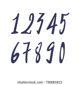 (Element) set of ten numbers form zero to nine, number flat design