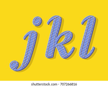 (Element) set of three letters make of jean