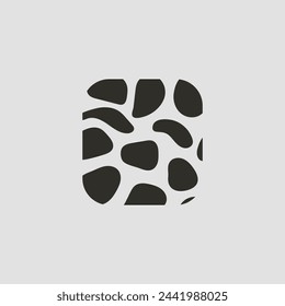 element in the shape of a square made of abstract black spots