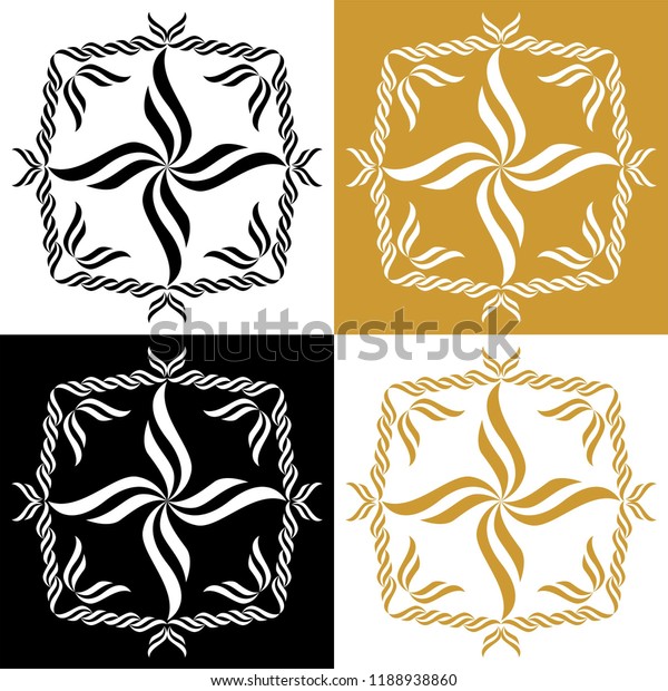 Element Simple Vector Black Gold White The Arts Abstract Stock