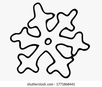 Element. snowflake closeup. Line drawing