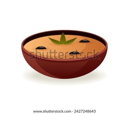 Element of Spanish cuisine. This artwork presents a traditional dish with a colorful twist, showcasing a delectable soup in a vibrant and engaging cartoon design. Vector illustration.