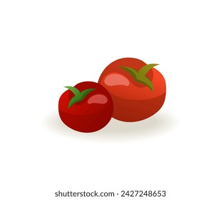 Element of Spanish cuisine. This illustration creatively combines intricate design elements and bold colors to depict a juicy tomatoes in a playful cartoon style. Vector illustration.