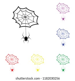 Element of Spider web in multi colored icons. Premium quality graphic design icon. Simple icon for websites, web design, mobile app, info graphics on white background