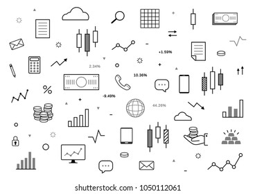 Element stock market, vector line