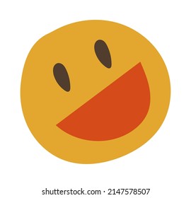 Element in the style of 1970s good vibes. Psychedelic fun element for design. Vector clipart in retro style. Use for printing, stickers, wallpaper, packaging, logos, decoration.