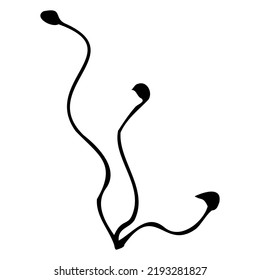 An element in the style of doodles on a white background. Eco-logo, children's drawing line, spring, summer, autumn. Simple initial logo design for a business or brand. Logo Template Vector Black Line