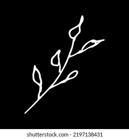 An element in the style of doodles on a white background. Eco-logo, children's drawing line, spring, summer, autumn. Simple initial logo design for a business or brand.