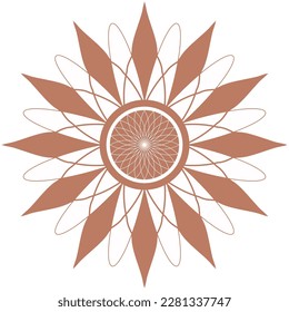 Element Sun, Flower, Mandala. Design icon 