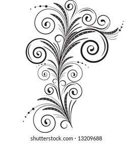 Element from  swirls and abstract leaves for  decorating