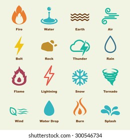 Element Symbols, Vector Infographic Icons