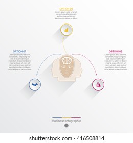 Element for template infographic business concept with three options, parts, or processes.