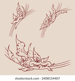 Element of Thai art vector for card, decoration, illustration