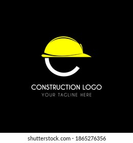 the element of this logo is construction helmet and c letter.