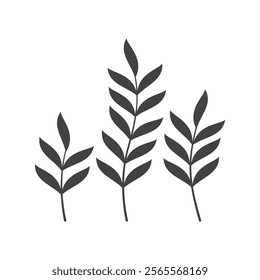 element three leaf flat vector illustration