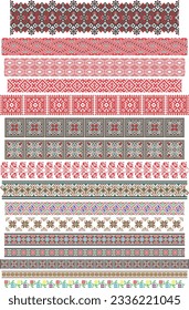 Element traditional folk art knitted embroidery pattern