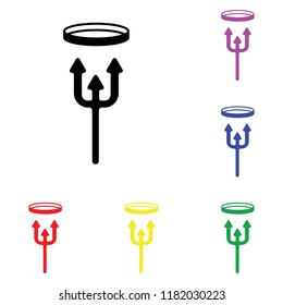 Element of trident and him in multi colored icons. Premium quality graphic design icon. Simple icon for websites, web design, mobile app, info graphics on white background