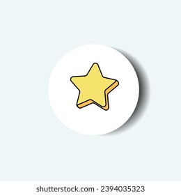 Element des ukrainischen Weihnachtsapparats in Aufkleber-Design. Ukrainische Weihnachtsmagie in diesem zauberhaften Aufkleber hebt den bunten Weihnachtsstar hervor, ein wertvolles Urlaubsmerkmal. Vektorgrafik.