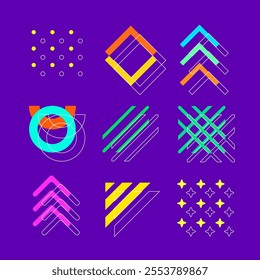 element vector arrow combination shape dot full color