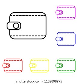 Element of Wallet in multi colored icons. Premium quality graphic design icon. Simple icon for websites, web design, mobile app, info graphics on white background