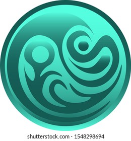 element of water, blue symbol