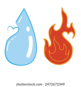 element Water  and Element Fire With Love