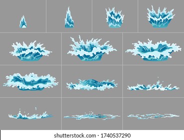 Element Wasser spritzt Animation. Vektor-Rahmen